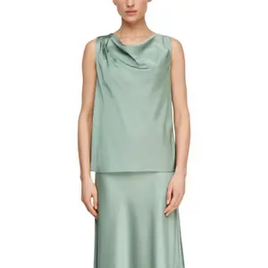 Satin Cowl Neck Pleated Top Women's COMMA image-2