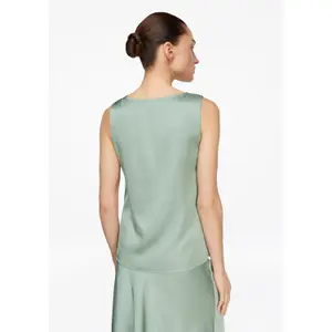Satin Cowl Neck Pleated Top Women's COMMA image-4