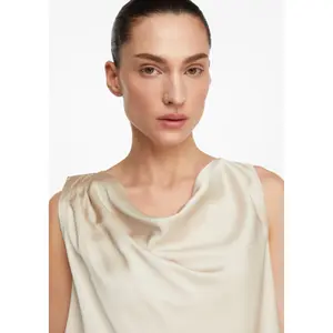 Satin Cowl Neck Pleated Top Women's COMMA image-3