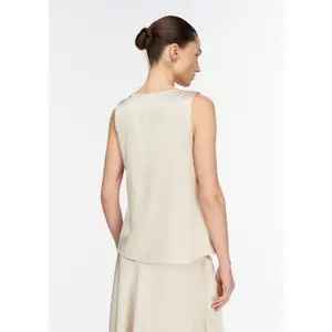 Satin Cowl Neck Pleated Top Women's COMMA image-4