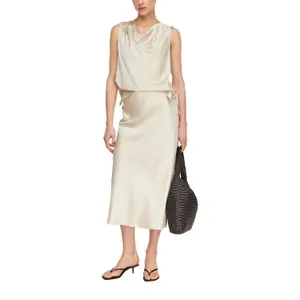 Satin Cowl Neck Pleated Top Women's COMMA image-6