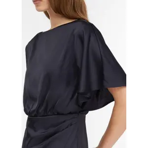 Women's Satin Off-Shoulder Midi Dress COMMA image-3