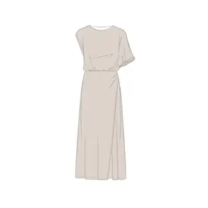 Women's Buttoned Collar Satin Midi Dress COMMA image-4