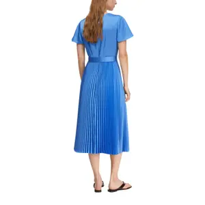 V Neck Satin Dress with Ruffled Sleeves Women COMMA image-5