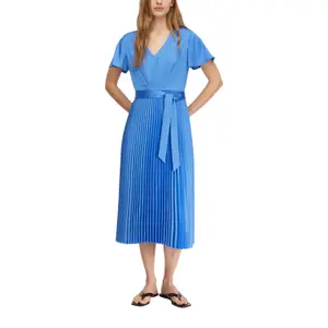 V Neck Satin Dress with Ruffled Sleeves Women COMMA image-6