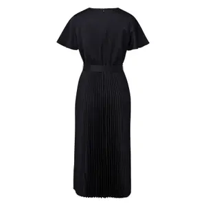 Satin Dress with Ruffled Sleeves V-Neck for Women COMMA image-1