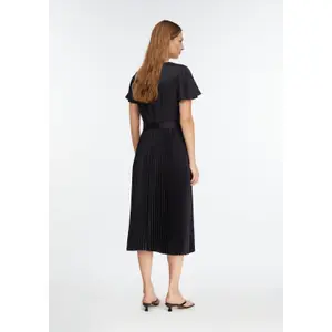 Satin Dress with Ruffled Sleeves V-Neck for Women COMMA image-4