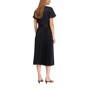 Satin Dress with Ruffled Sleeves V-Neck for Women COMMA image-5