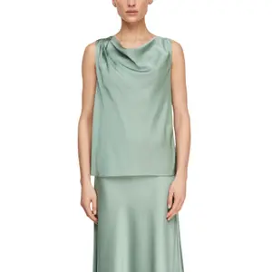 Women's Fluid Satin Midi Skirt with Elastic Waist COMMA image-2