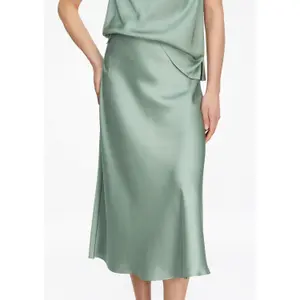 Women's Fluid Satin Midi Skirt with Elastic Waist COMMA image-3
