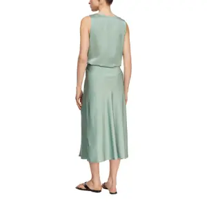 Women's Fluid Satin Midi Skirt with Elastic Waist COMMA image-5
