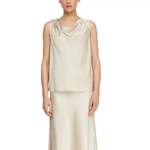 Women's Fluid Satin Midi Skirt with Elastic Waist COMMA image-2