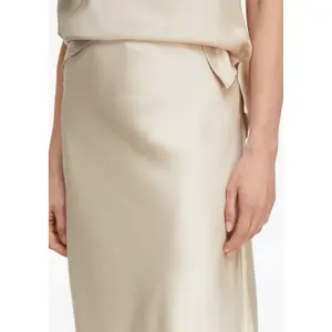 Women's Fluid Satin Midi Skirt with Elastic Waist COMMA image-3