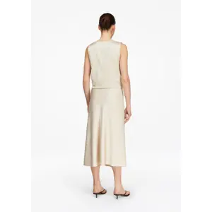 Women's Fluid Satin Midi Skirt with Elastic Waist COMMA image-4