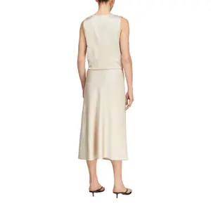 Women's Fluid Satin Midi Skirt with Elastic Waist COMMA image-5
