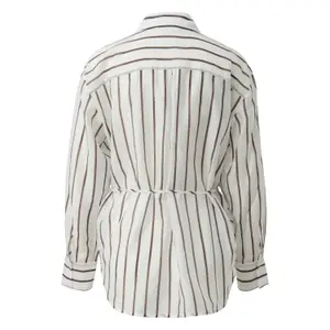 Long Semi-Transparent Lyocell Blend Shirt with Belt for Women COMMA image-1