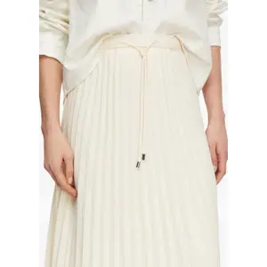 Women's Pleated Chiffon Midi Skirt with Drawstring COMMA image-3