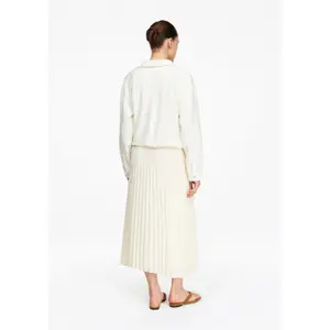 Women's Pleated Chiffon Midi Skirt with Drawstring COMMA image-4