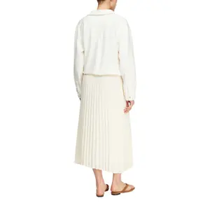 Women's Pleated Chiffon Midi Skirt with Drawstring COMMA image-5