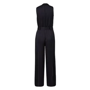 Satin Playsuit with French Shoulders and Draped Neckline for Women COMMA image-1