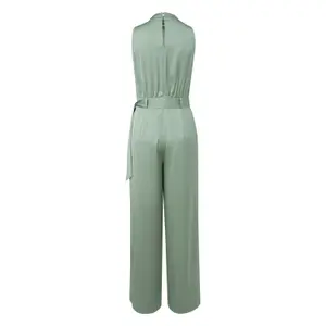 Satin Playsuit with French Shoulders and Draped Neckline for Women COMMA image-1