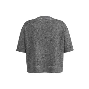 Women's Short Sleeve Marl Knit Crew Neck COMMA image-1