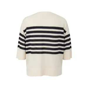 Fine Knit Striped Crew Neck Jumper Women COMMA image-1