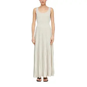 Long Glitter Knit Dress with Pleated Skirt Women COMMA image-2