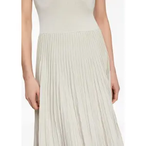 Long Glitter Knit Dress with Pleated Skirt Women COMMA image-3