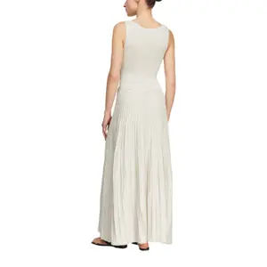 Long Glitter Knit Dress with Pleated Skirt Women COMMA image-5