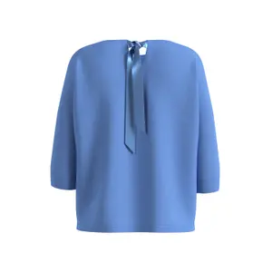 Women's Round Neck Sweater with Decorative Satin Ribbon COMMA image-1