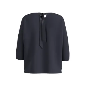 Women's Round Neck Sweater with Decorative Satin Ribbon COMMA image-1