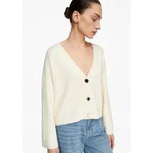 Modern Milanese V-Neck Cardigan with Signature Buttons Women COMMA image-3