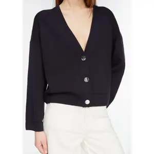 Modern Milanese V-Neck Cardigan with Signature Buttons Women COMMA image-3