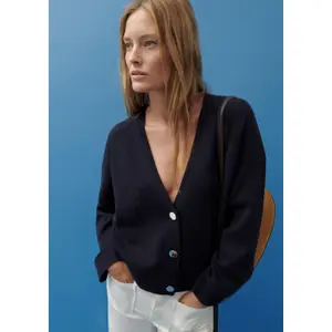 Modern Milanese V-Neck Cardigan with Signature Buttons Women COMMA image-6