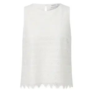 Delicate Lace Button Vest for Women COMMA image-0