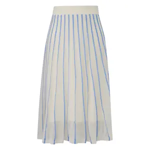 Women’s Textured Stripe Fine Knit Pleated Midi Skirt COMMA image-0