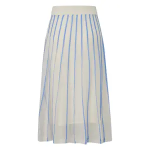 Women’s Textured Stripe Fine Knit Pleated Midi Skirt COMMA image-1
