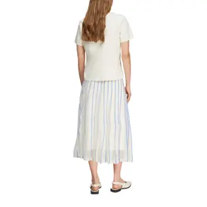Women’s Textured Stripe Fine Knit Pleated Midi Skirt COMMA image-5