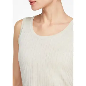 Women's Ribbed Knit Top with Glitter Thread COMMA image-3
