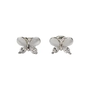 Silver-Plated Brass Butterfly Earrings for Women COMMA Fashion image-0