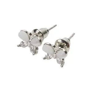 Silver-Plated Brass Butterfly Earrings for Women COMMA Fashion image-2