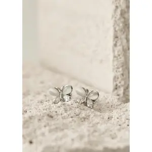 Silver-Plated Brass Butterfly Earrings for Women COMMA Fashion image-5