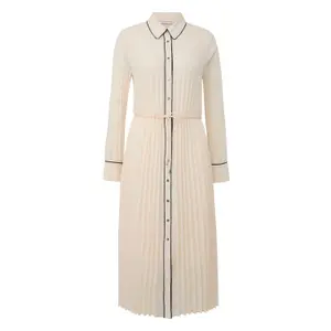 Women’s Long Sleeve Pleated Chiffon Shirt Dress COMMA image-0