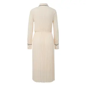Women’s Long Sleeve Pleated Chiffon Shirt Dress COMMA image-1