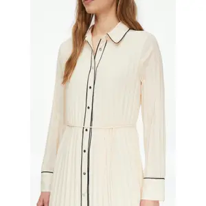 Women’s Long Sleeve Pleated Chiffon Shirt Dress COMMA image-3
