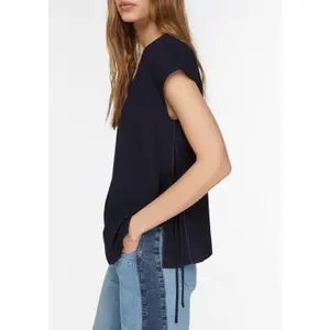 Sleeveless V-neck Blouse with Ties for Women COMMA image-3