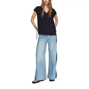 Sleeveless V-neck Blouse with Ties for Women COMMA image-6