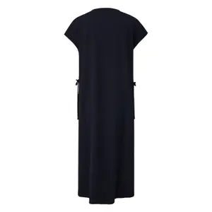 Women's V-Neck Tie-Waist Midi Dress in Viscose Crepe COMMA image-1