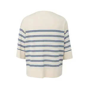 Fine Knit Striped Crew Neck Jumper Women COMMA image-1